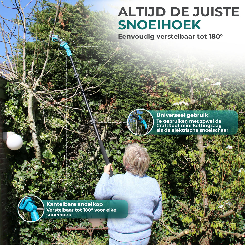 Telescopische Verlengstok 270cm – voor CraftRoot Mini Kettingzaag PRO & Snoeischaar PRO — 4