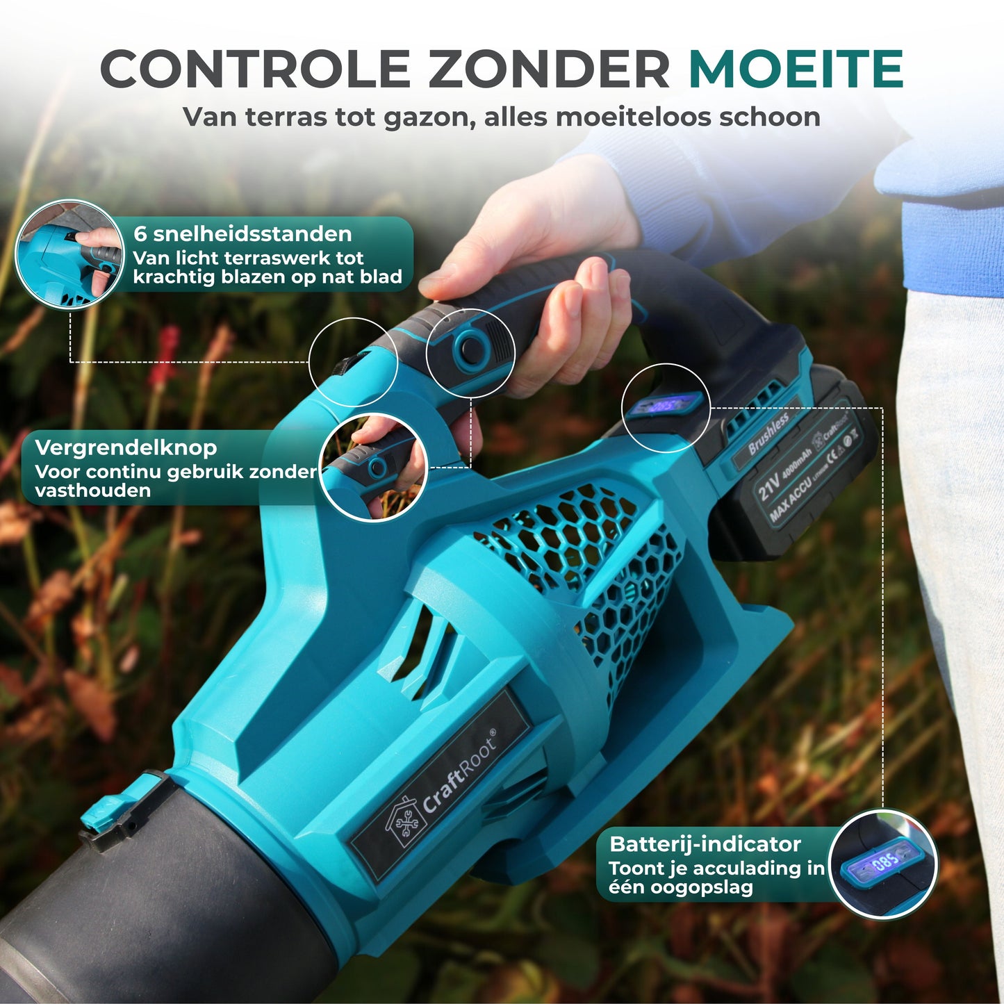 Accu Bladblazer PRO – Brushless & 2 Accu's
